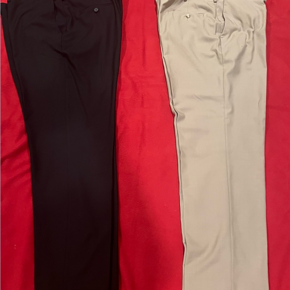 BUNDLE: 2pairs$18 Haggar Men's Black and Tan Dress Pants